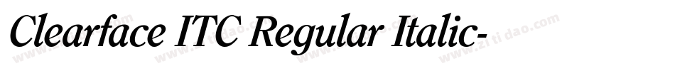 Clearface ITC Regular Italic字体转换